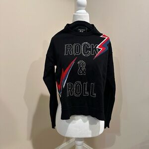 Zadig & Voltaire Womens Kansas Bis Merino Wool Sweater Rock & Roll Black XS